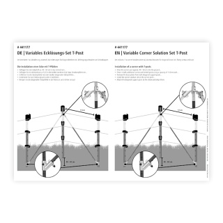 Használati útmutató – sarokszett T-post rendszerhez