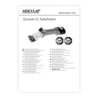 Használati útmutató – birkanyíró gép, Aesculap Econom NOVA CL