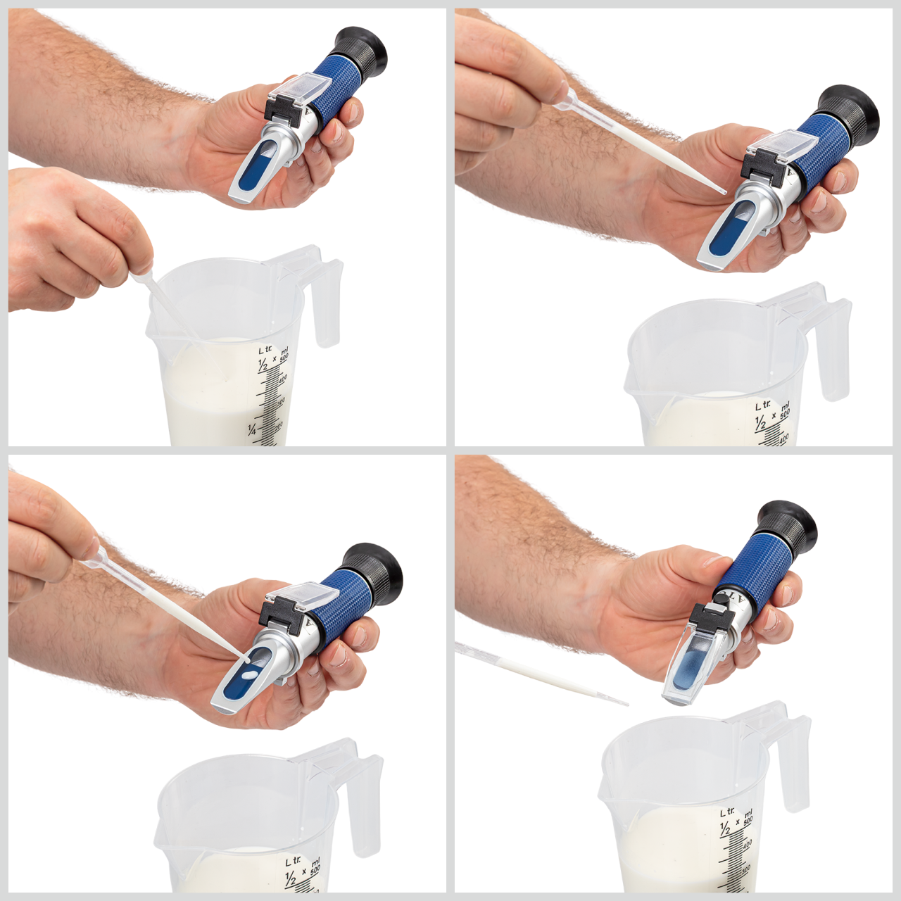 Tej minta felvitele a refraktométerre