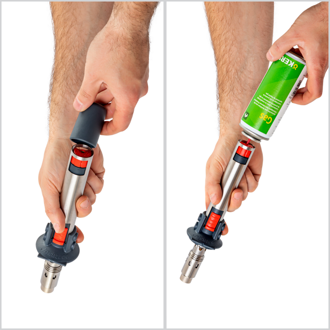 Szarvtalanító újratöltése gázzal