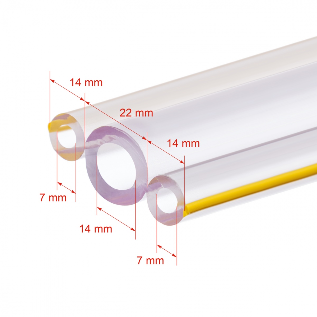 Tripla tömlő (vákuum + tej) fejőgéphez, 7/14 + 14/22 + 7/14 mm