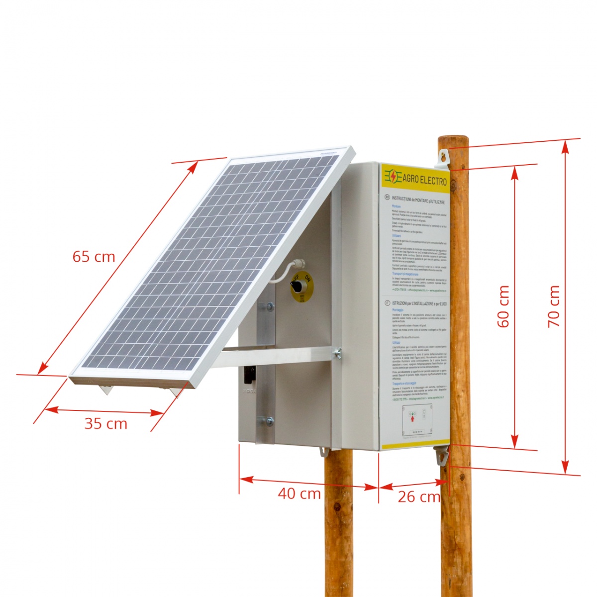 Kompakt DL 3200 villanypásztor készülék 30 W-os napelemes rendszerrel