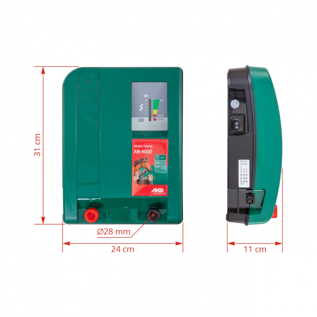 AKO Mobil Power AN 4000 villanypásztor készülék, 12 V, 3,8 Joule