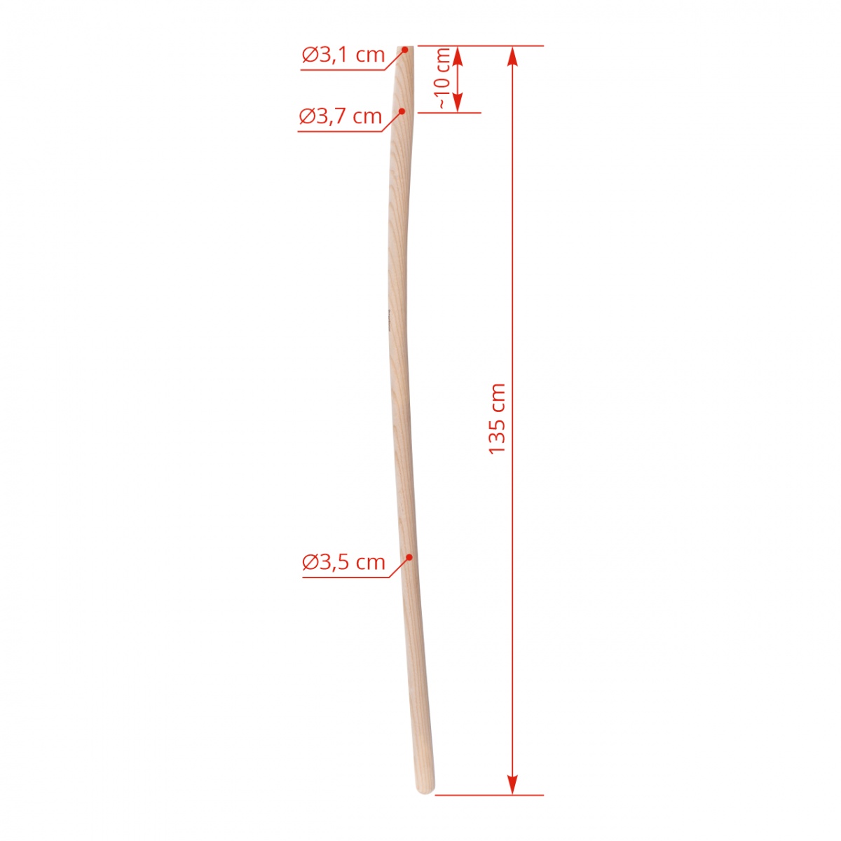 Görbített nyél szerszámokhoz, 135 cm