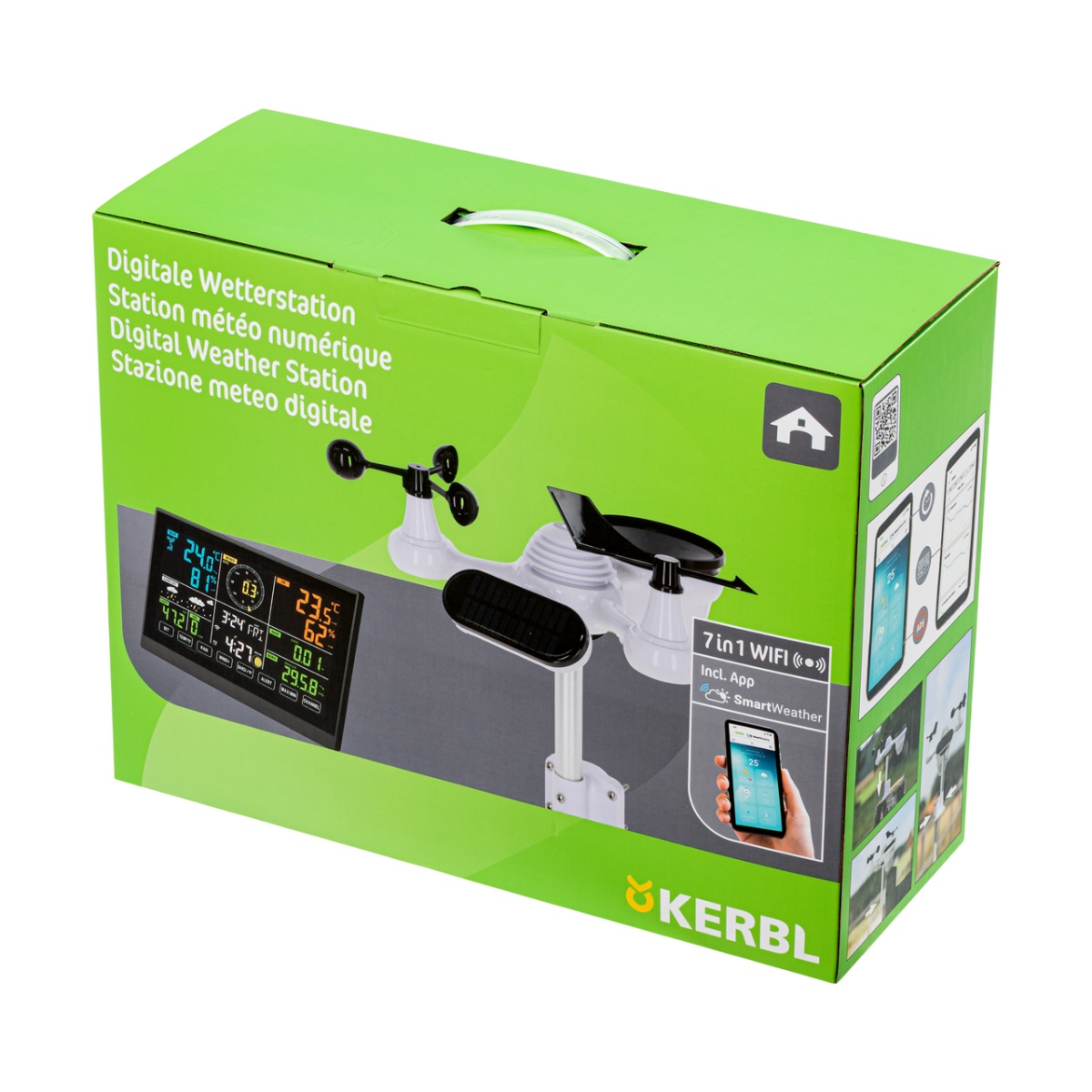 Digitális időjárás-állomás 7 az 1-ben, WiFi kapcsolattal és mobilalkalmazással