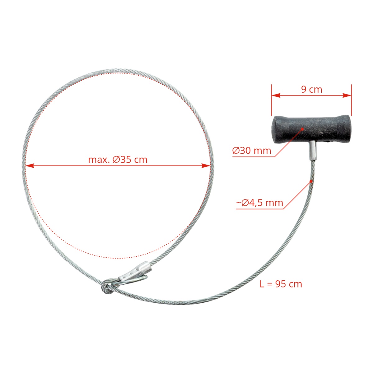 Egyszerű sertésfogó eszköz, 108 cm