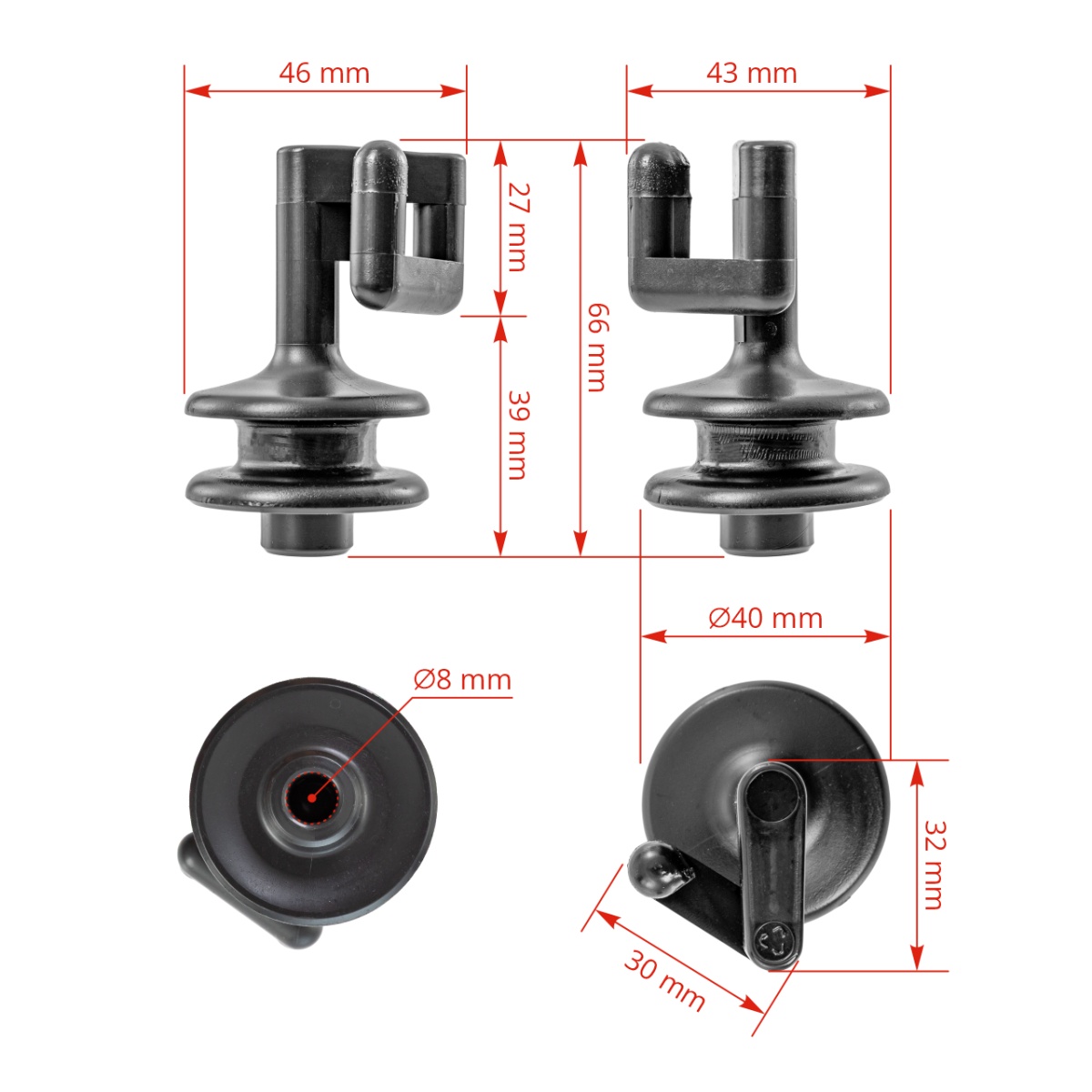 Tartalék szigetelő Ø8 mm-es fémoszlophoz, 25 db