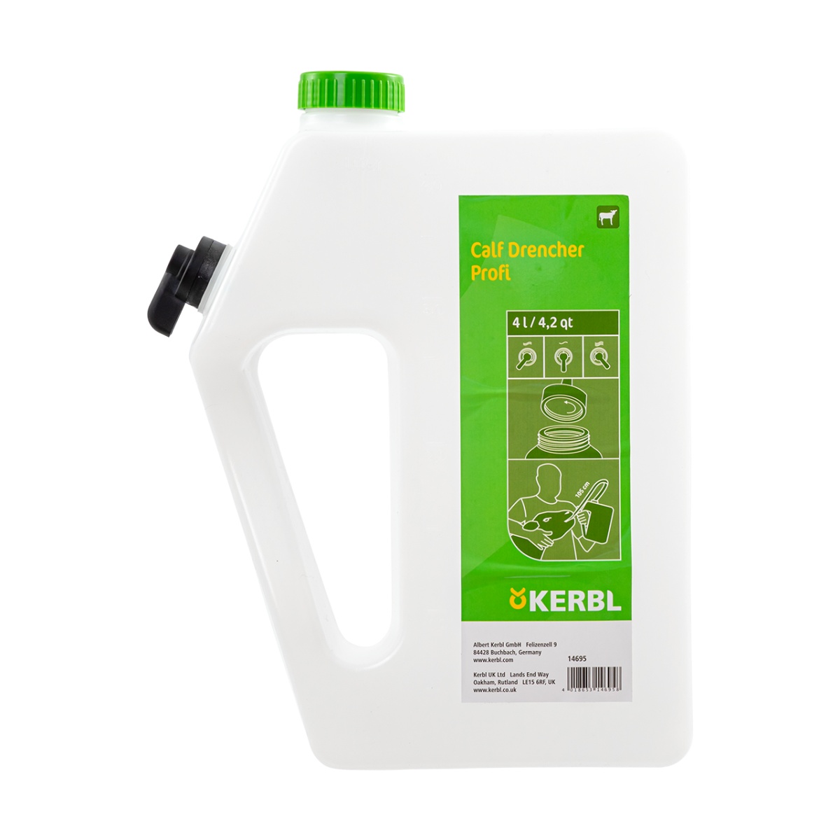 Folyadékadagoló palack borjaknak, szondával, 4 literes