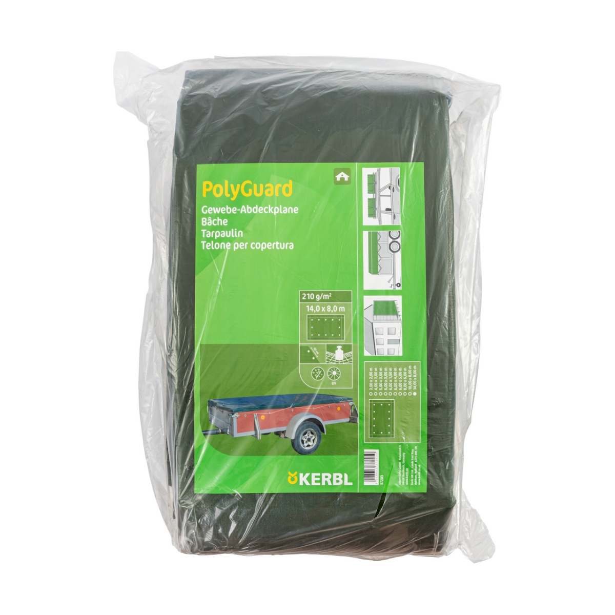 Védőponyva, PolyGuard, 210 g/m², 14 × 8 m