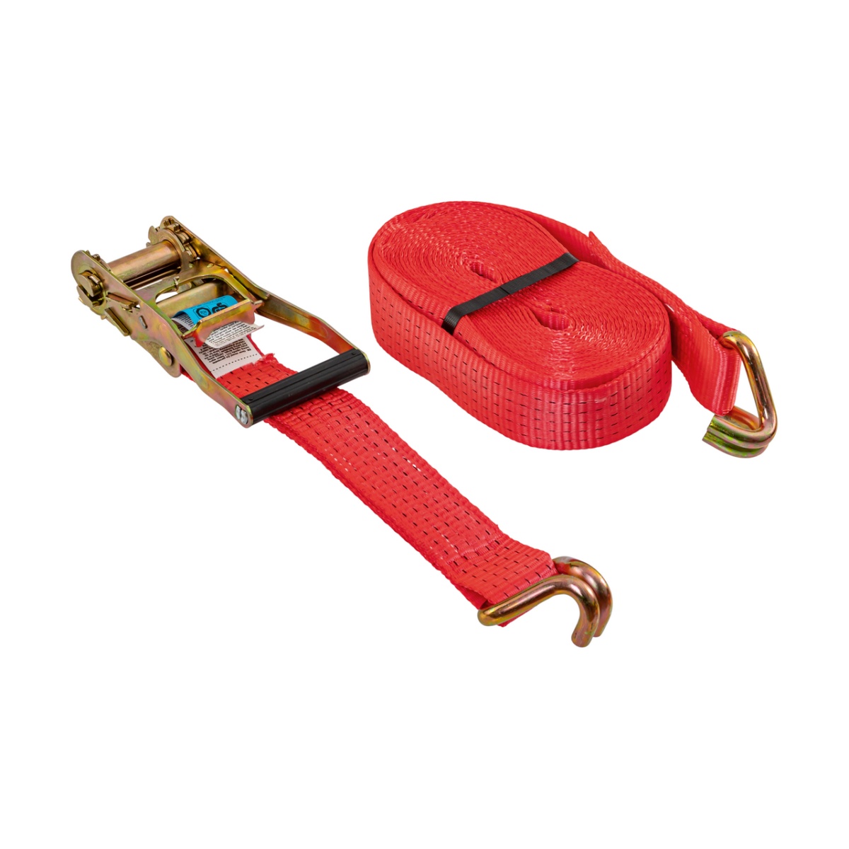 Racsnis rögzítőheveder, piros, 5000 kg, 50 mm × 10 m