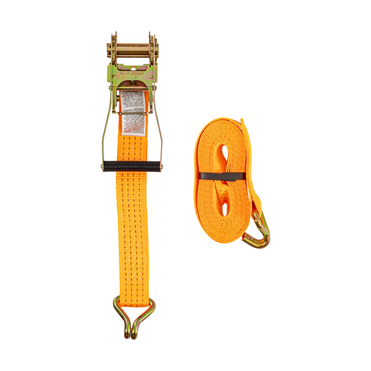 Racsnis rögzítőheveder, narancssárga, 4000 kg, 50 mm × 6 m