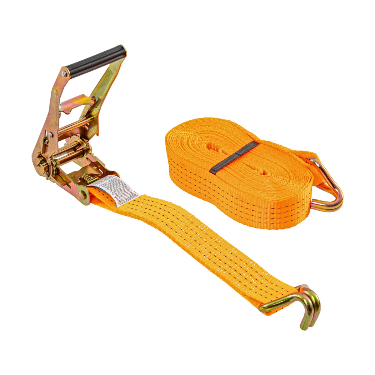 Racsnis rögzítőheveder, narancssárga, 4000 kg, 50 mm × 10 m