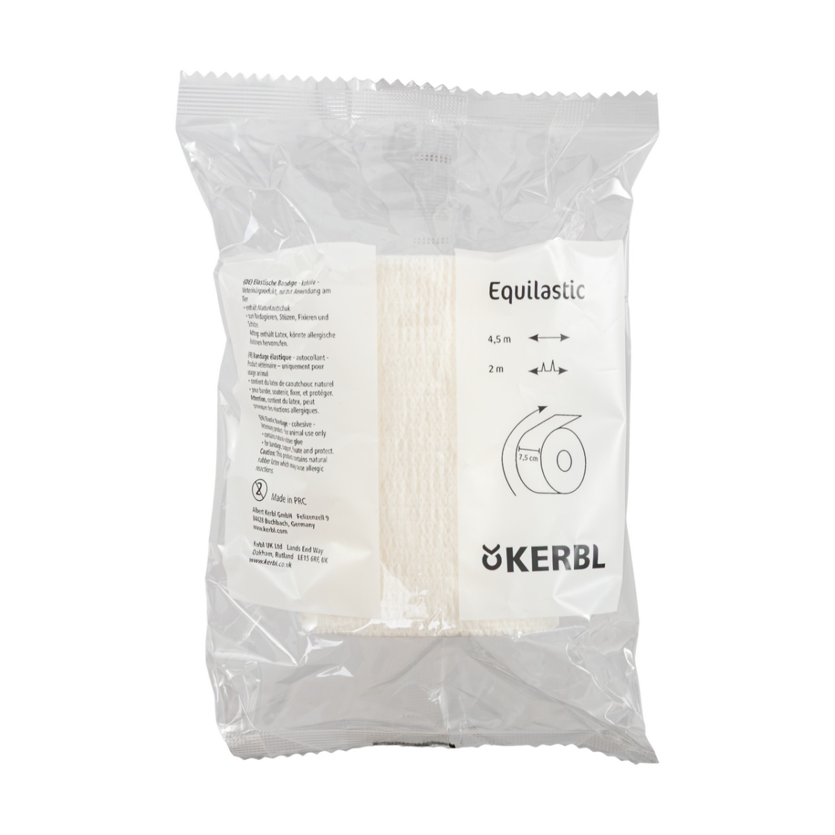 Öntapadó patakötöző, Equilastic, fehér, 450 × 7,5 cm