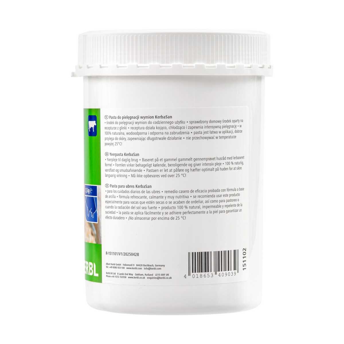 Agyagos tőgypaszta, KerbaSan, 1,5 kg