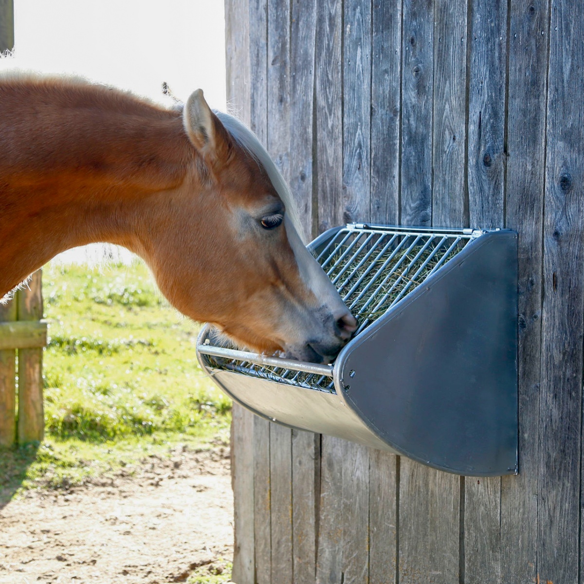 Falra szerelhető fém szénatartó, 60 × 53 cm