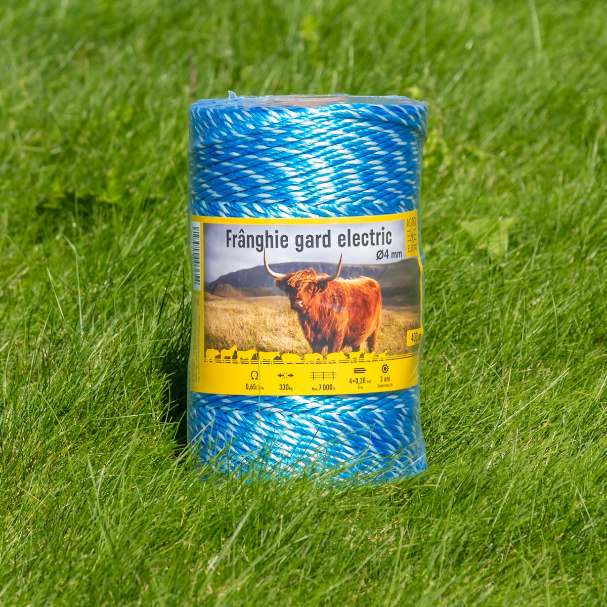 Villanypásztor kötél - 400 m - 330 kg - 0,65 Ω/m