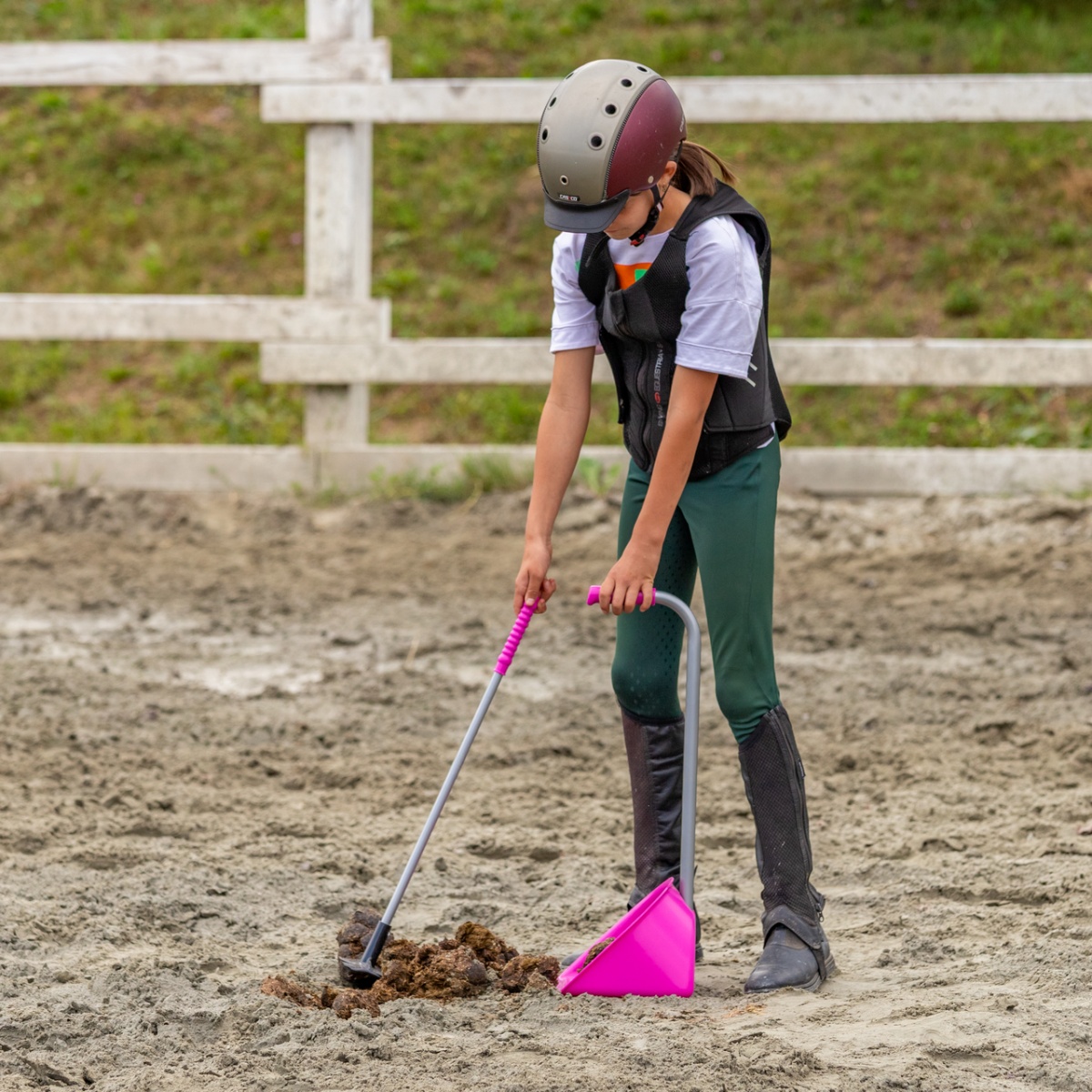 Mistboy Mini trágyalapát gereblyével, rózsaszín, 60 cm