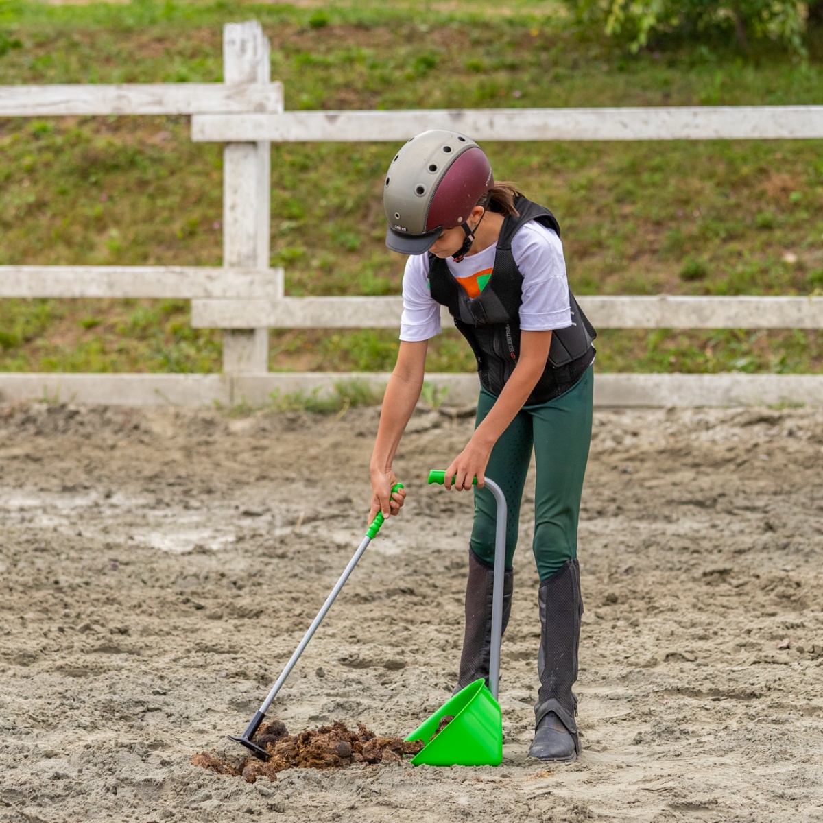 Mistboy Mini trágyalapát gereblyével, zöld, 60 cm