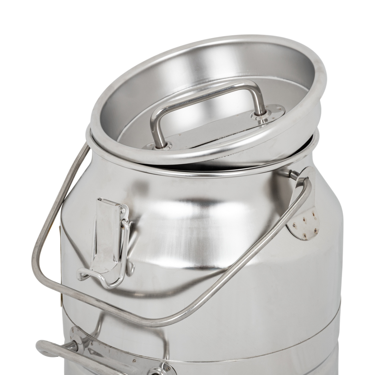 Inox tejhordó kondér, csatos fedéllel, 10 liter