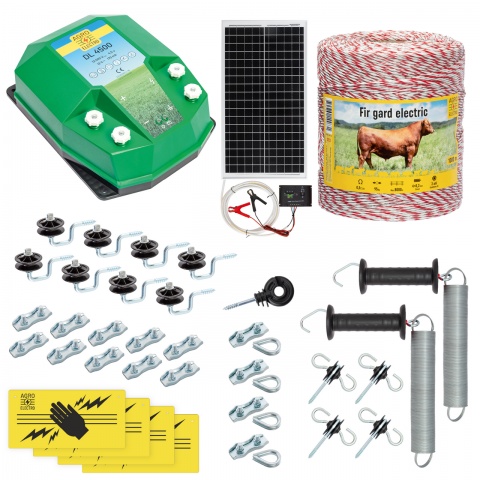 cd-45-1000-s - Teljes villanypásztor csomag háziállatoknak, 1000 m, 4,5 Joule, napelemes rendszerrel - 94 600 Ft