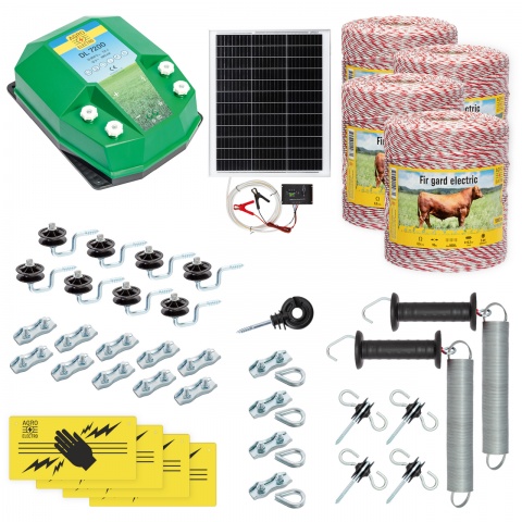 cd-72-4000-s - Teljes villanypásztor csomag háziállatoknak, 4000 m, 7,2 Joule, napelemes rendszerrel - 187 200 Ft