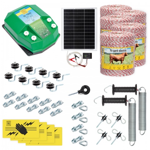 cd-72-5000-s - Teljes villanypásztor csomag háziállatoknak, 5000 m, 7,2 Joule, napelemes rendszerrel - 237200 Ft