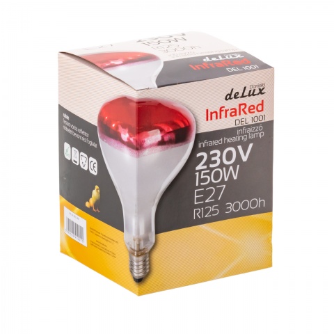 Infravörös hősugárzó izzó, 150 W, deLux