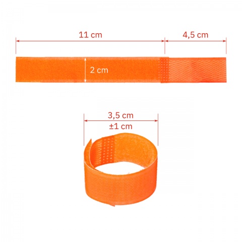 Tépőzáras bokaszalag juhoknak és kecskéknek, zöld + narancs, 150 × 20 mm