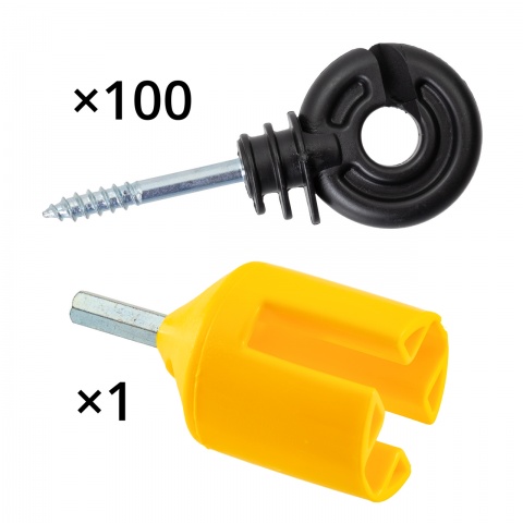 Gyűrűs szigetelő, facsavaros, 100 db + ajándék behajtófej
