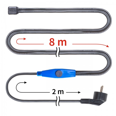 Fűtőkábel termosztáttal, 8 m