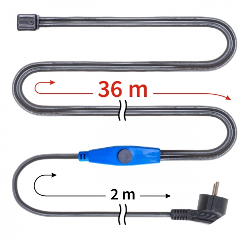 Fűtőkábel termosztáttal, 36 m