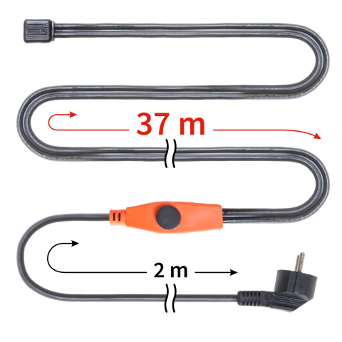 Fűtőkábel termosztáttal, 37 m