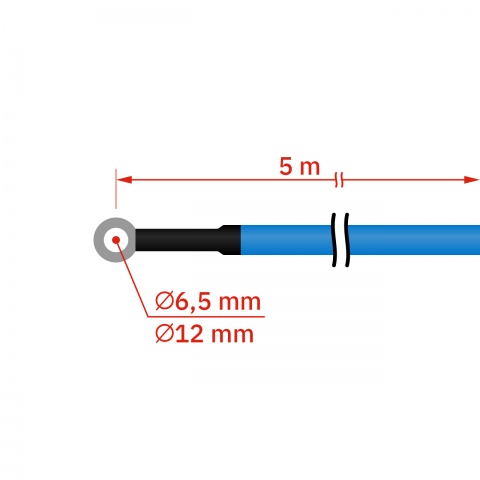 Készülék + kerítés csatlakoztatására alkalmas, magasfeszültségű kábel, 5 m