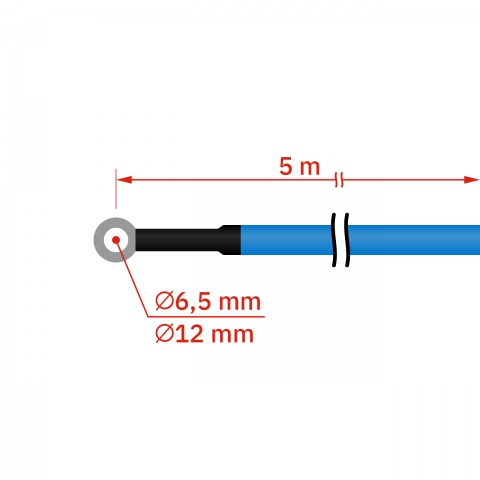 Készülék + kerítés csatlakoztatására alkalmas, magasfeszültségű kábel, 5 m