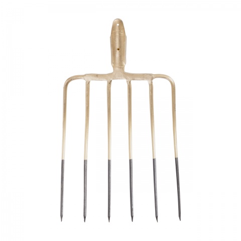 Silózó villa, 6 ágú, nyél nélkül, 29 × 35 cm