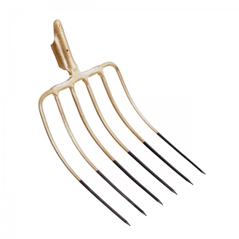 0830 - Silózó villa, 6 ágú, nyél nélkül, 29 × 35 cm - 19150 Ft