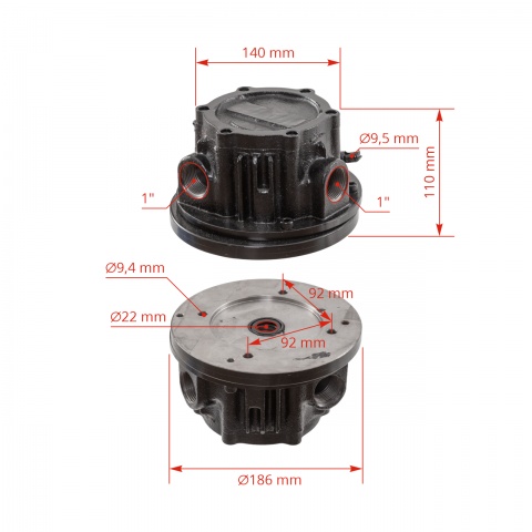 Vákuumpumpa fejőgépekhez, 80 mm (230 liter/perc), motor nélkül