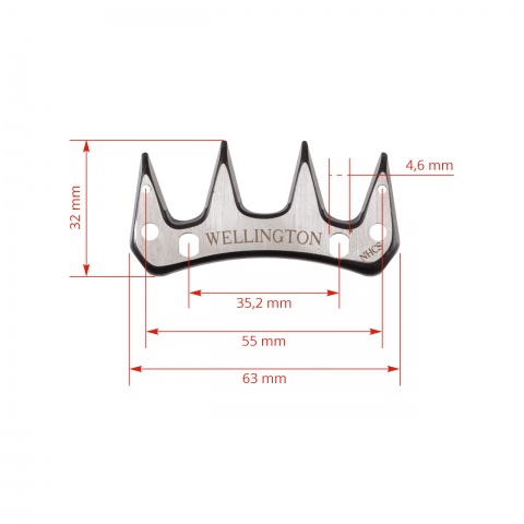 Wellington nyírógép kés, felső, 4 fogas