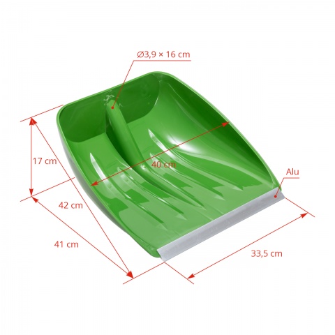 Gabona és hólapát, nyél nélkül, 40 × 42 cm