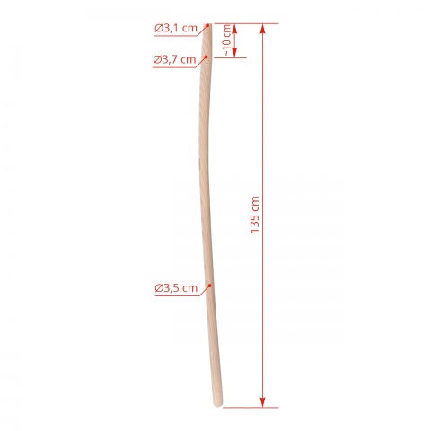 Görbített nyél szerszámokhoz, 135 cm