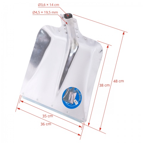 Alumínium lapát, 36 × 38 cm