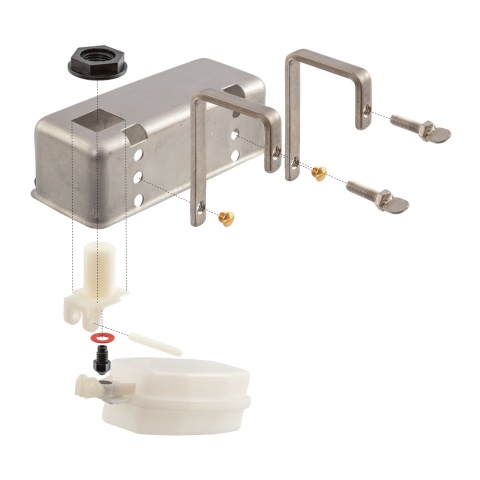 Úszószelep rozsdamentes acél burkolatban, 1/2"