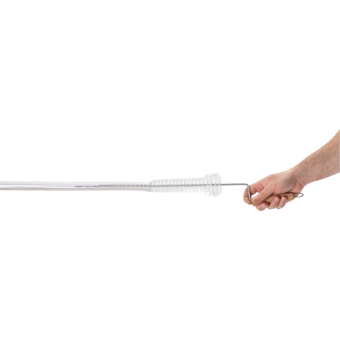 Kehelygumi tisztító kefe hajlított nyéllel, fa fogantyúval, 50 cm