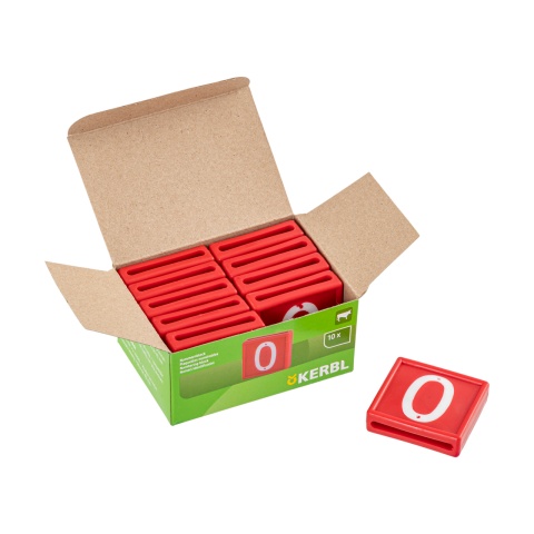 Állatjelölő számjegyek nyakpántra, nullás szám, 10 db