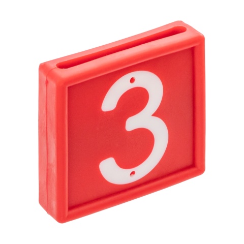 Állatjelölő számjegyek nyakpántra, 3-as szám, 10 db