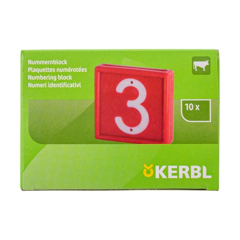 Állatjelölő számjegyek nyakpántra, 3-as szám, 10 db