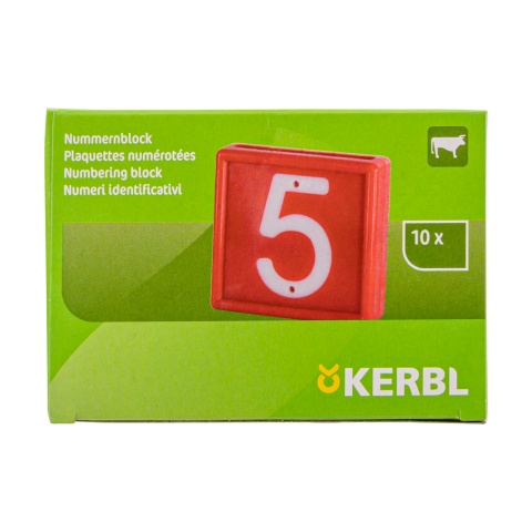 Állatjelölő számjegyek nyakpántra, 5-ös szám, 10 db