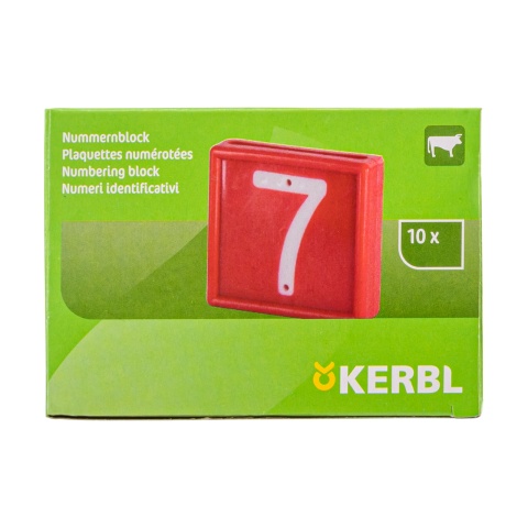 Állatjelölő számjegyek nyakpántra, 7-es szám, 10 db