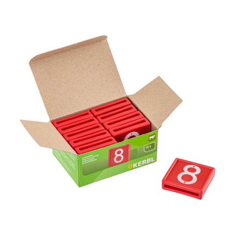 Állatjelölő számjegyek nyakpántra, 8-as szám, 10 db