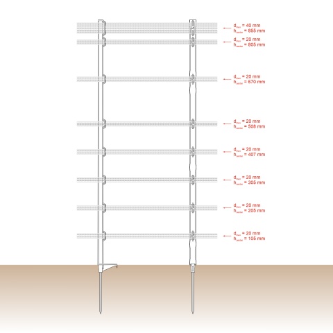 Műanyag karó ECO, 105 cm , 70 db.